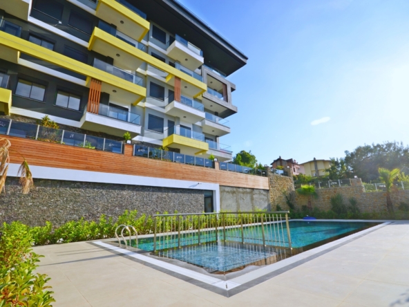 sea view duplex for sale in Kestel